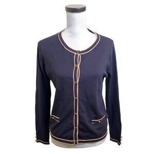 Sfera Long Sleeve Navy Cardigan Button Down Sweater Large